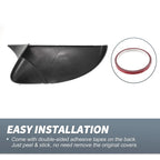 Pair Rearview Mirror Cover Overlay Black Carbon Fiber for Volkswagen Golf (2009–2013)