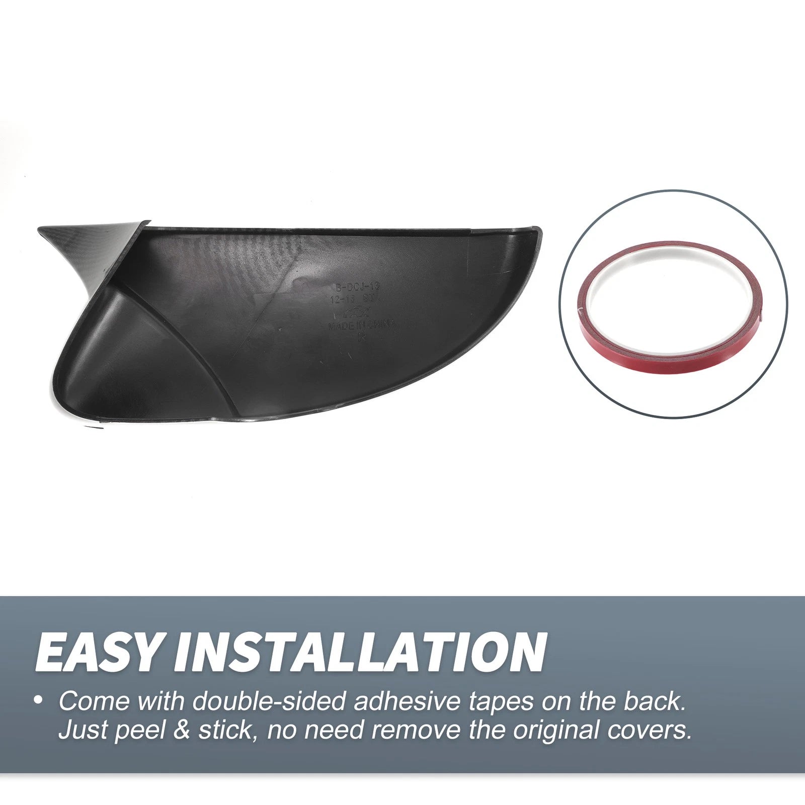 Pair Rearview Mirror Cover Overlay Black Carbon Fiber for Volkswagen Golf (2009–2013)
