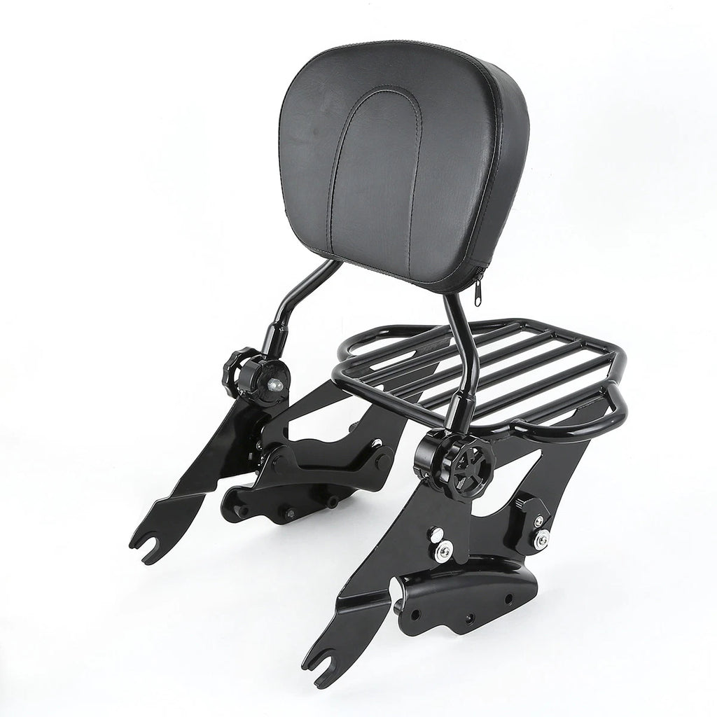 Sissy Bar Luggage Rack & Docking for Harley Touring (2009–2013) Black