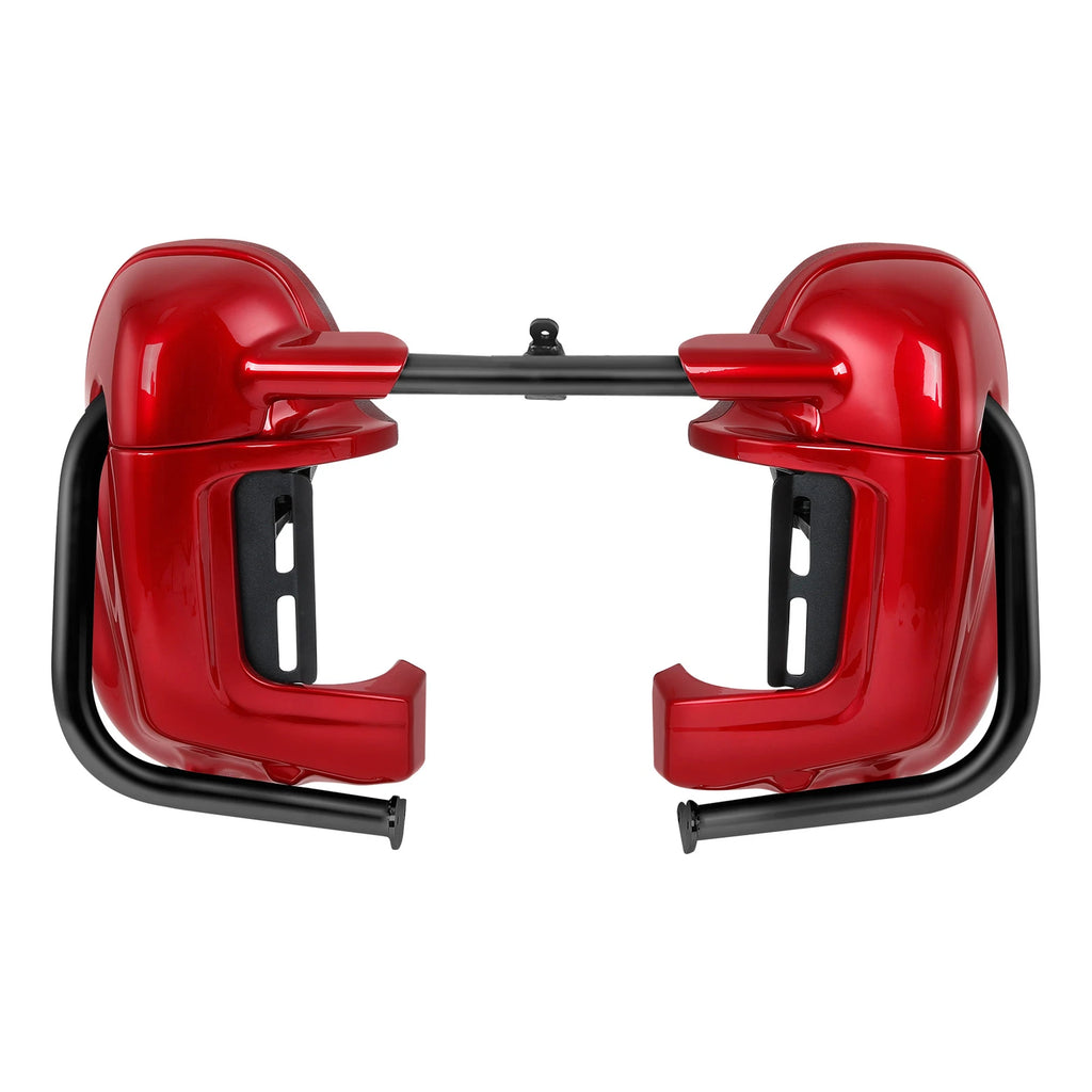 Engine Guard Crash Bar & Red Lower Vented Fairings for Harley Road Glide (2009–2013)