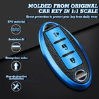 Leather Key Fob Cover Case Shell for Nissan (2017-2024)