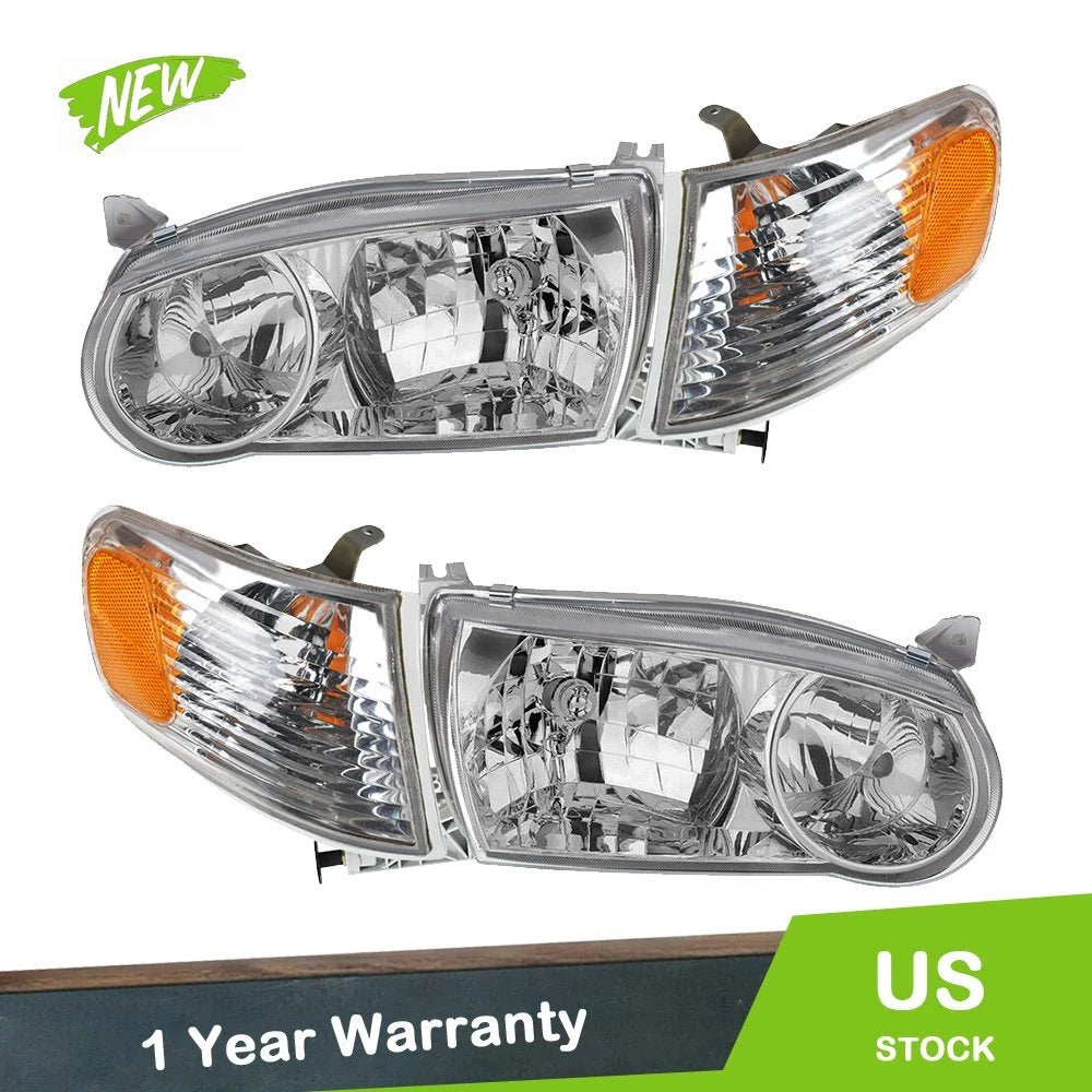 Projector Headlight Housing Pair for Toyota Corolla (2001–2002)