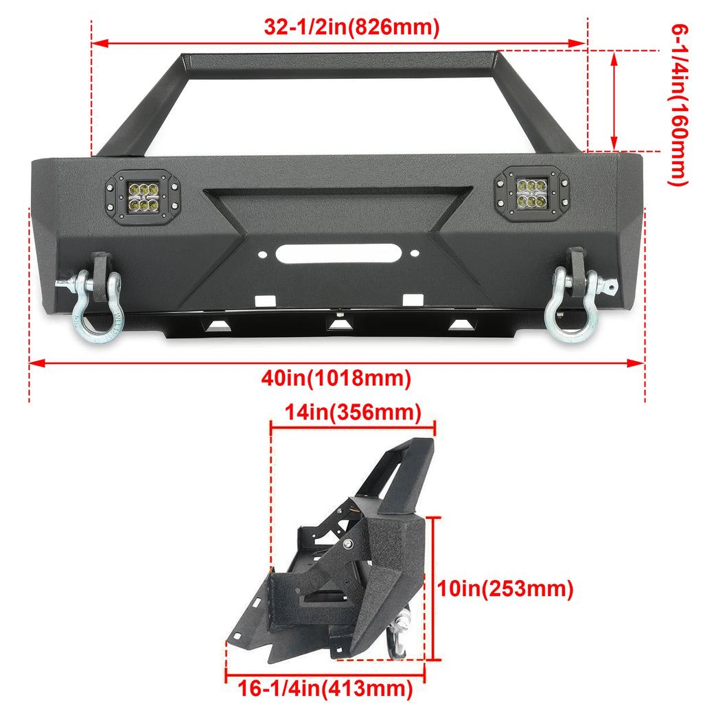 Front Bumper with LED Lights for Toyota 4Runner (2010–2022)