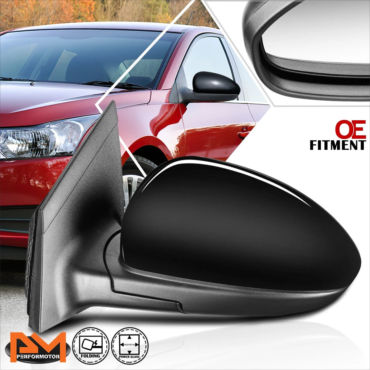 Powered Rear View Side Door Mirror Left for Chevy Cruze Limited (2011–2016)