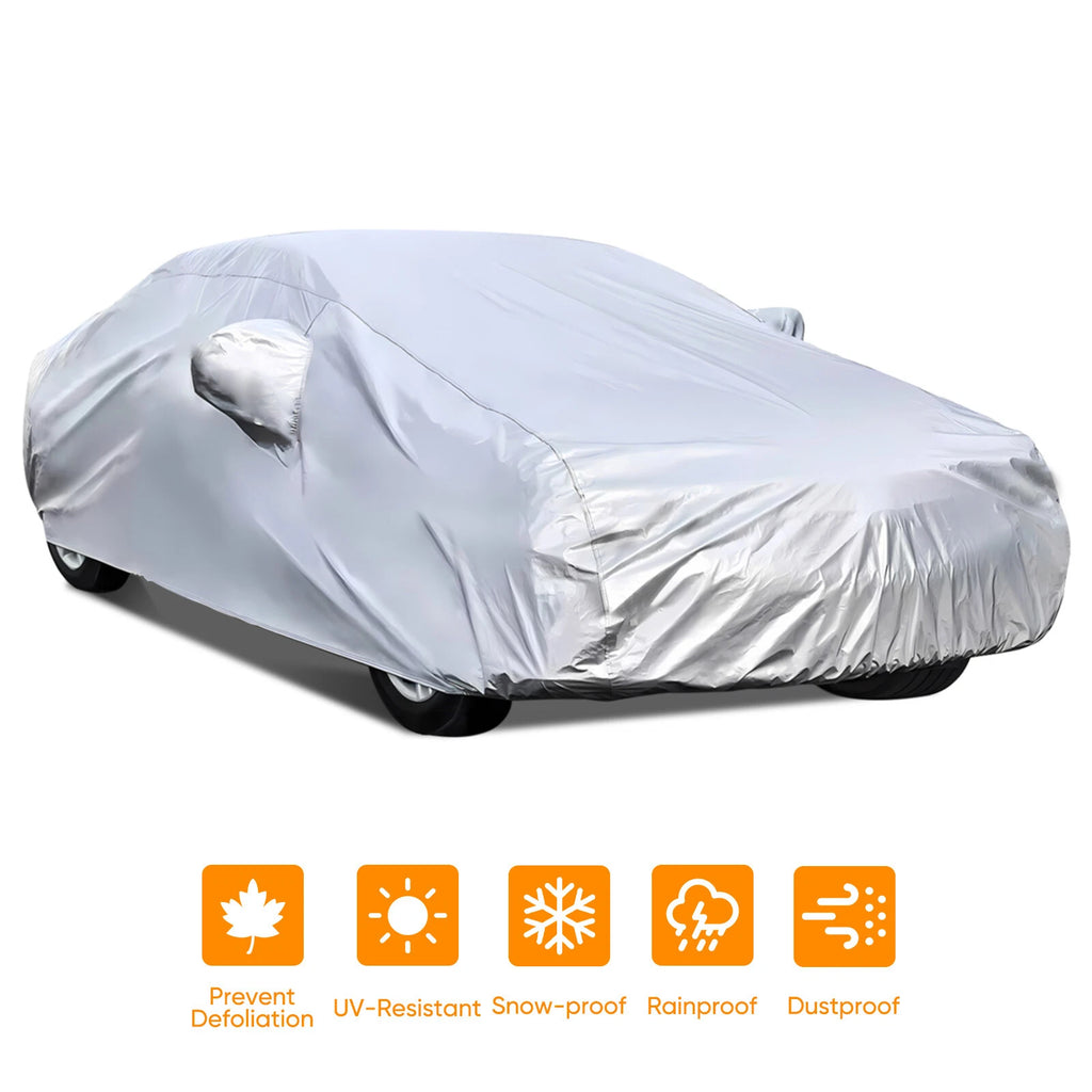 Car Storage Cover for Sedan (L Size) - UV Resistant, Dust & Wind Protector