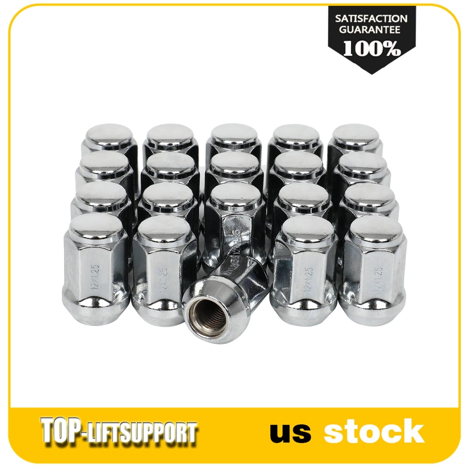 Set of 20 Chrome Bulge Acorn Lug Nuts for Nissan Infiniti