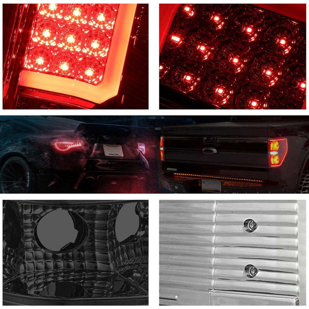 3D LED C-Bar Tail Lights for Chevy Silverado (2007–2014) - Smoked