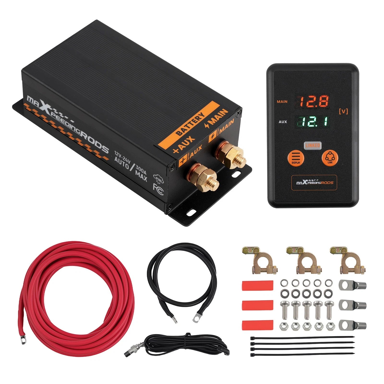 Dual Battery Management System 300A Isolator for All Cars (12V/24V)