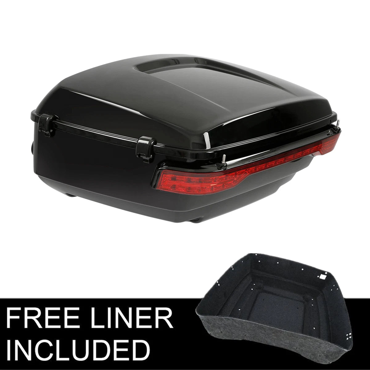 King Trunk Black Latch LED Tail Light for Harley Touring (2014–2025)