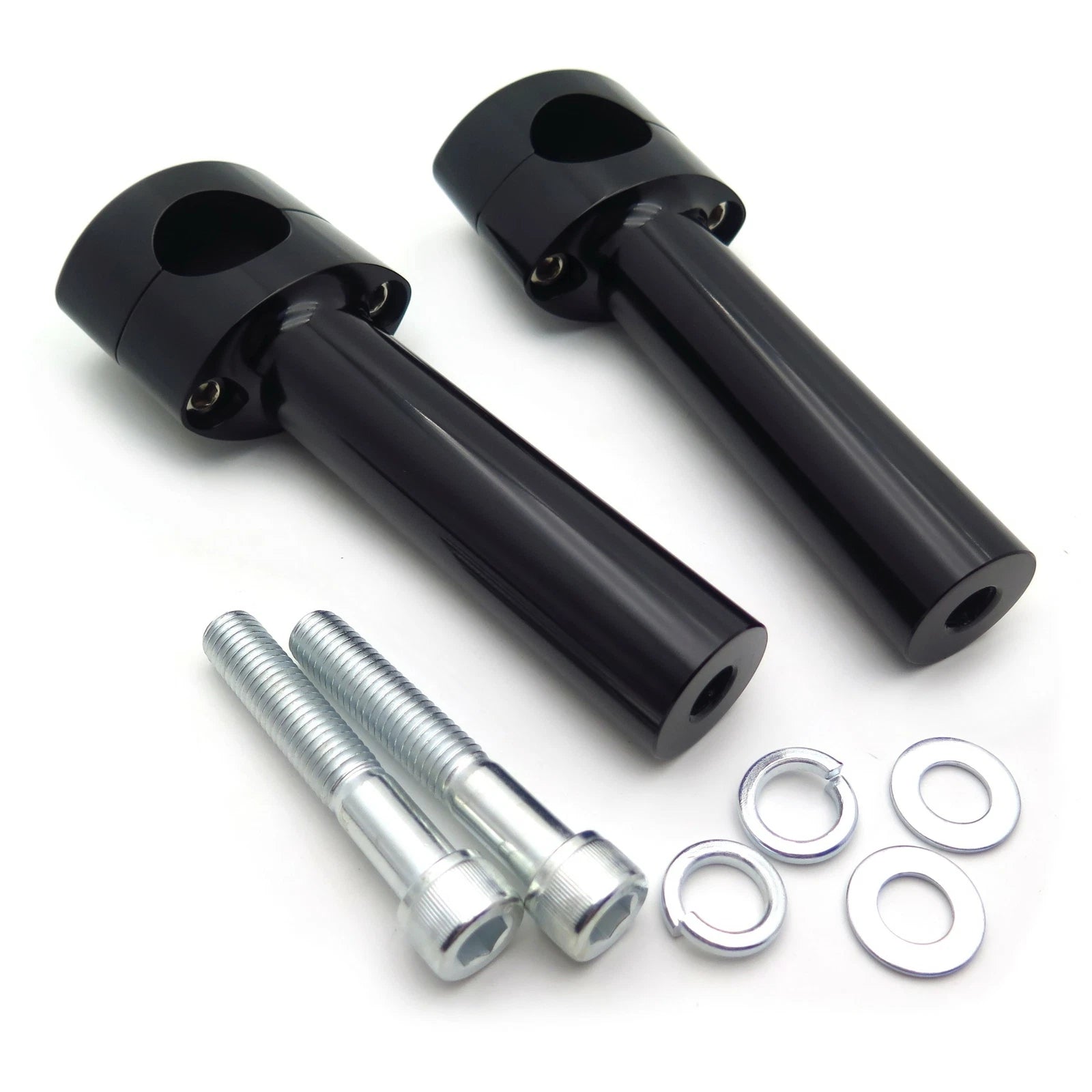 1in. Handlebar Riser Clamps Mounts Kit for Harley Motorcycle (6" Tall)