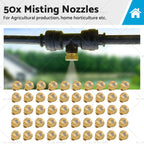 50pcs Cooling System Misting Nozzles 0.024" Brass for Universal Use