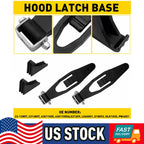 2X Black Hood Latch Base for Peterbilt 357 367 377 378 379 388 389