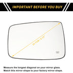 Heated Left Mirror Glass for Dodge Ram 1500 2500 (No. 68079363AA)