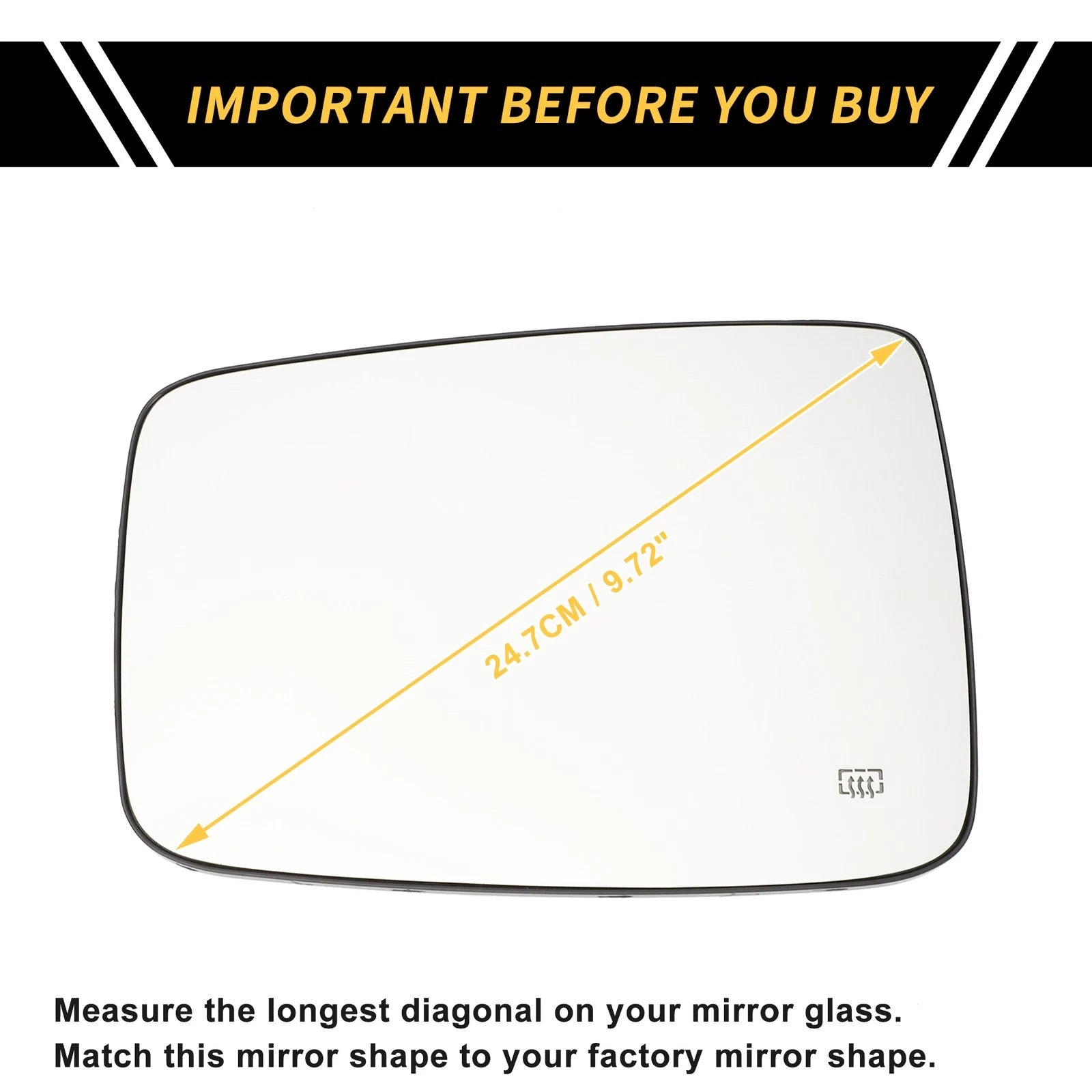 Heated Left Mirror Glass for Dodge Ram 1500 2500 (No. 68079363AA)