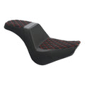 2X Black Red Driver Passenger 2-Up Seat for Harley Softail Street Bob (2018–2025)