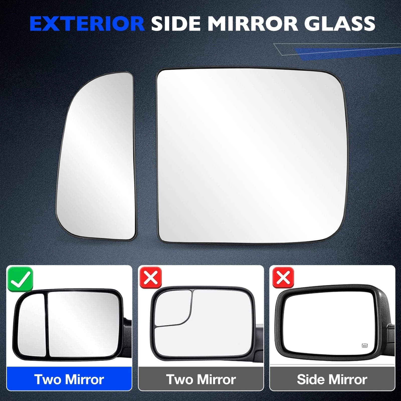 Tow Mirror Spotter Glass for RAM 1500 2500 3500 (2010-2020)