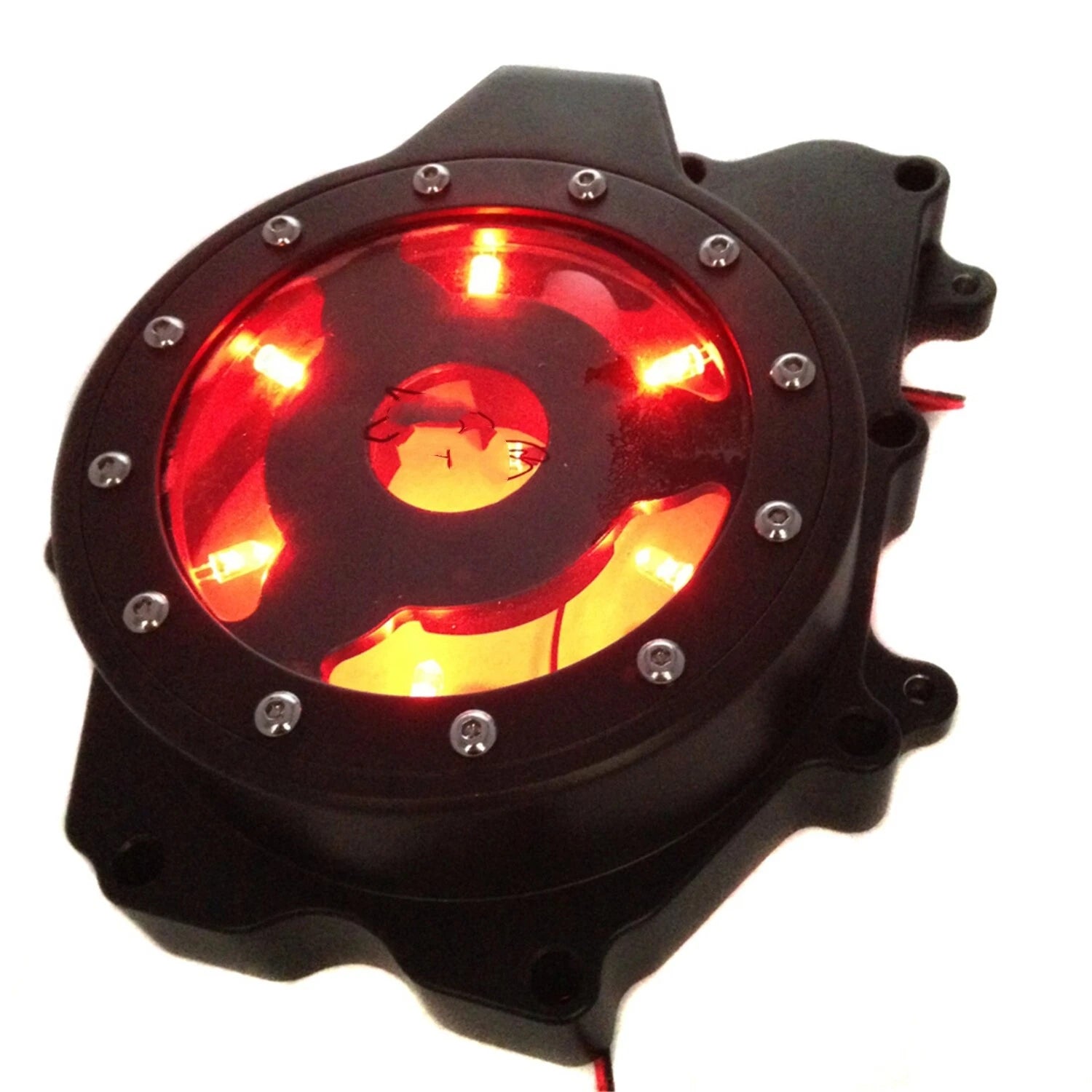 HTTMT Red LED Stator Engine Cover for Yamaha YZF-R6/YZF-R6S (2003–2006)