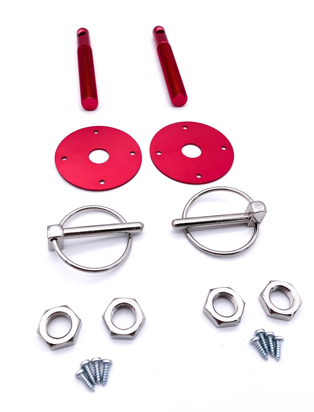 Hood Pin Kit Universal Replacement Aluminum Flip Over for All Vehicles (2010–2024)