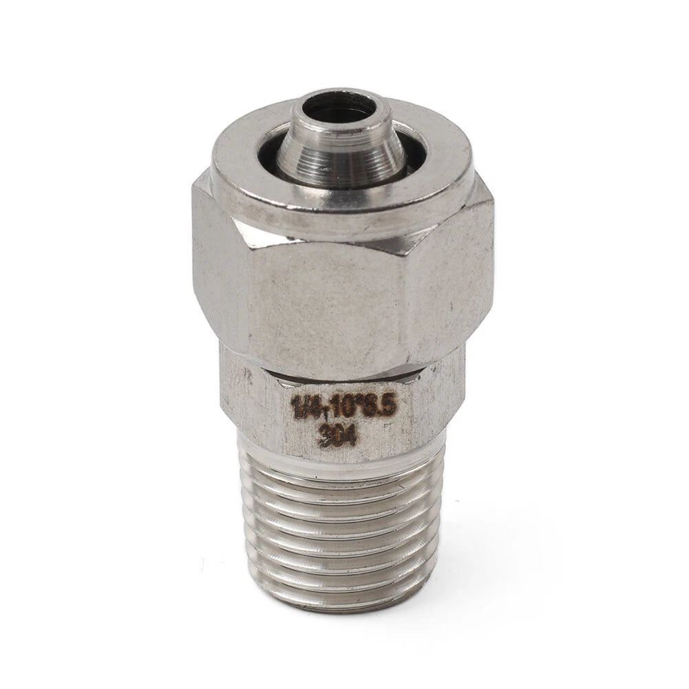 Compression Tube Fitting 1/4 PT Male Thread x 10mm OD Tube 304 Stainless Steel