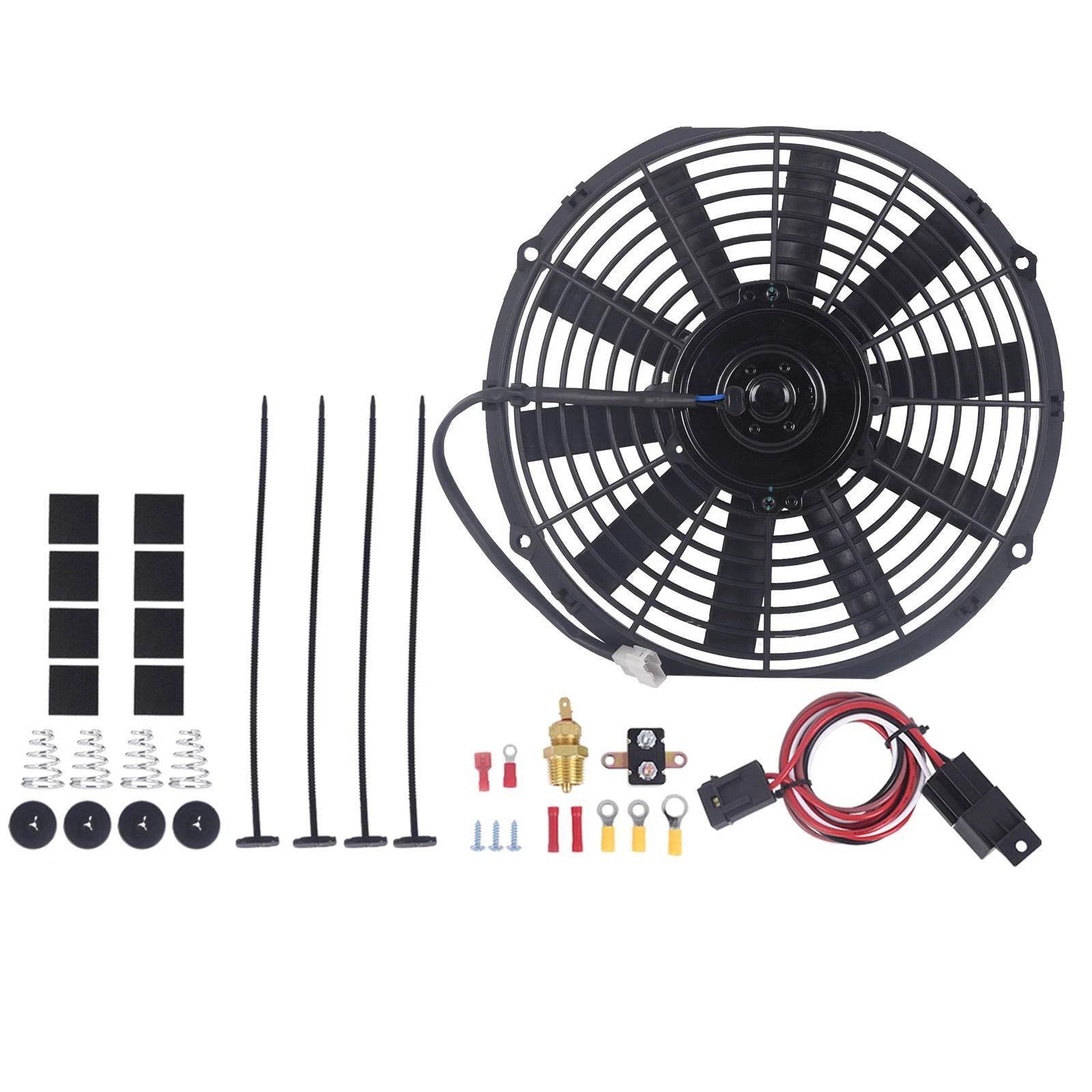 12" Electric Radiator Cooling Fan with Thermostat Mount Kit Universal