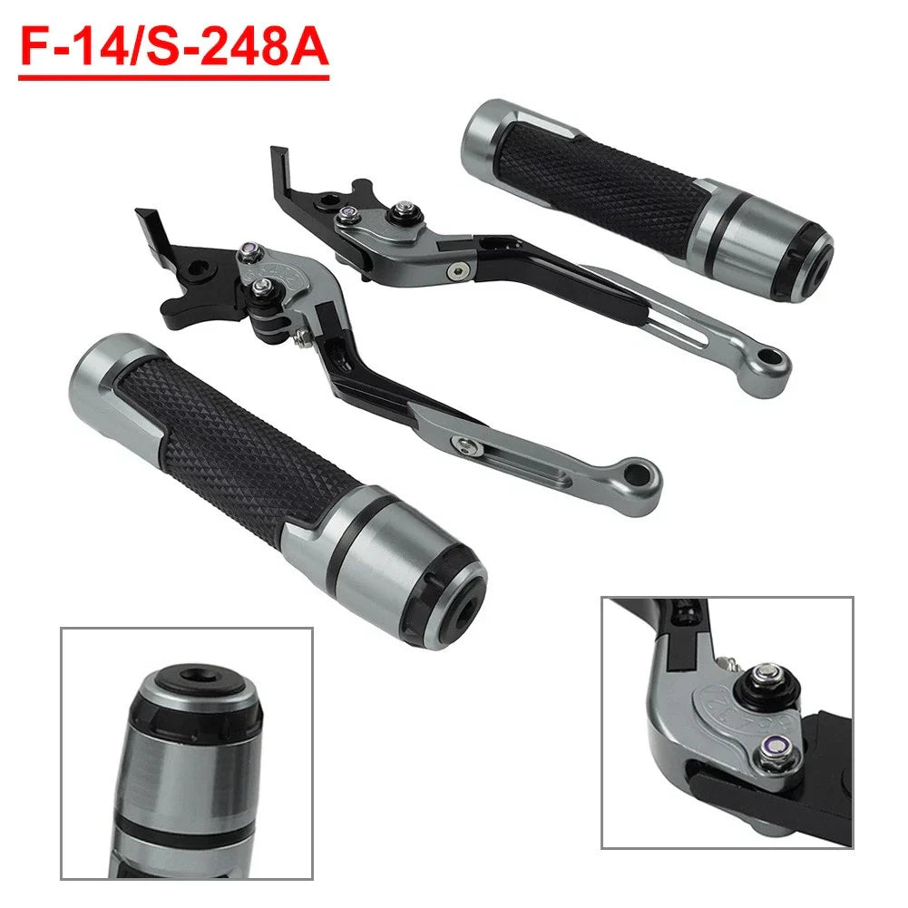 Folding Extendable Brake Clutch Levers & Handlebar Grips for Suzuki GSR750