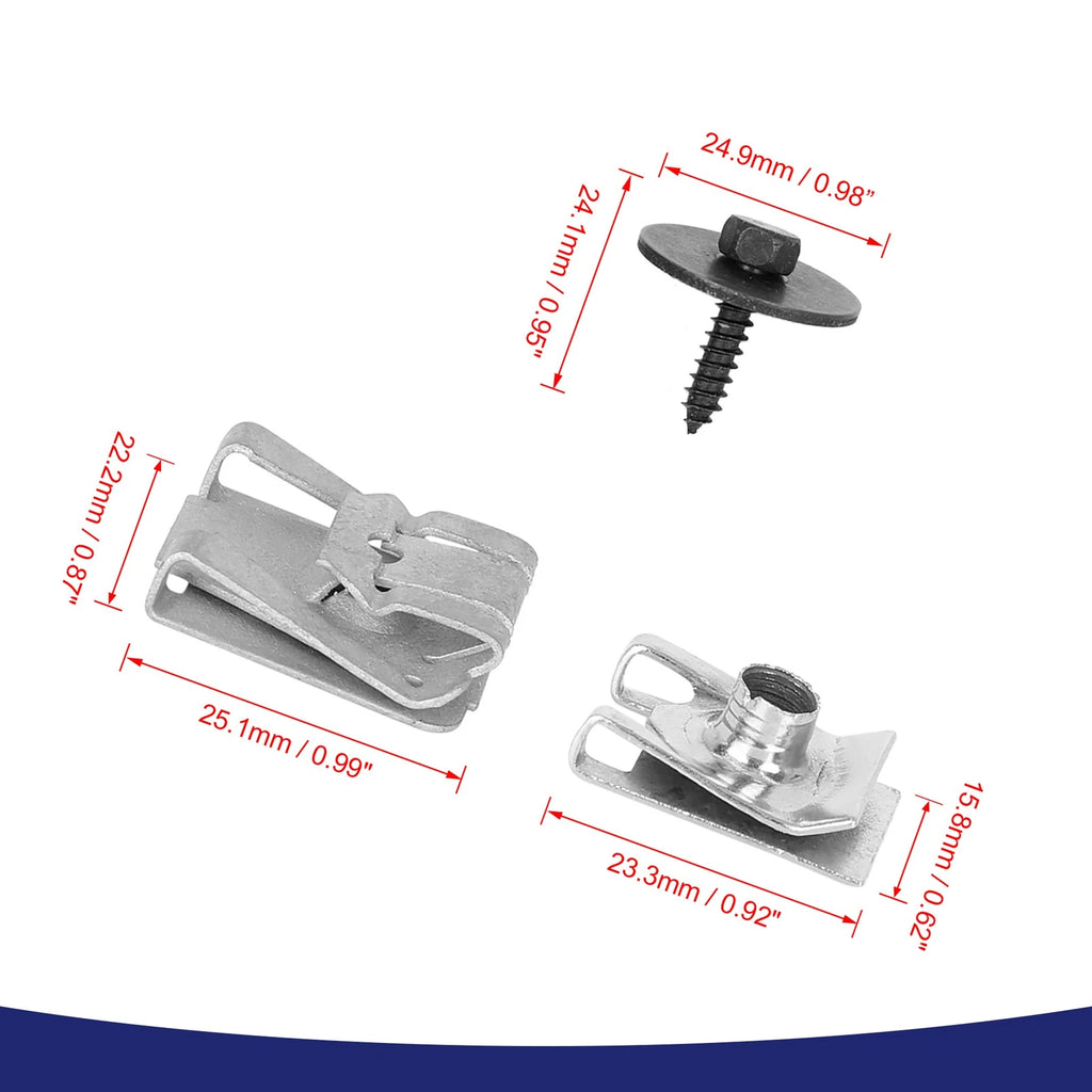 Set of 24 Engine Undertray Clips Screws for Benz 