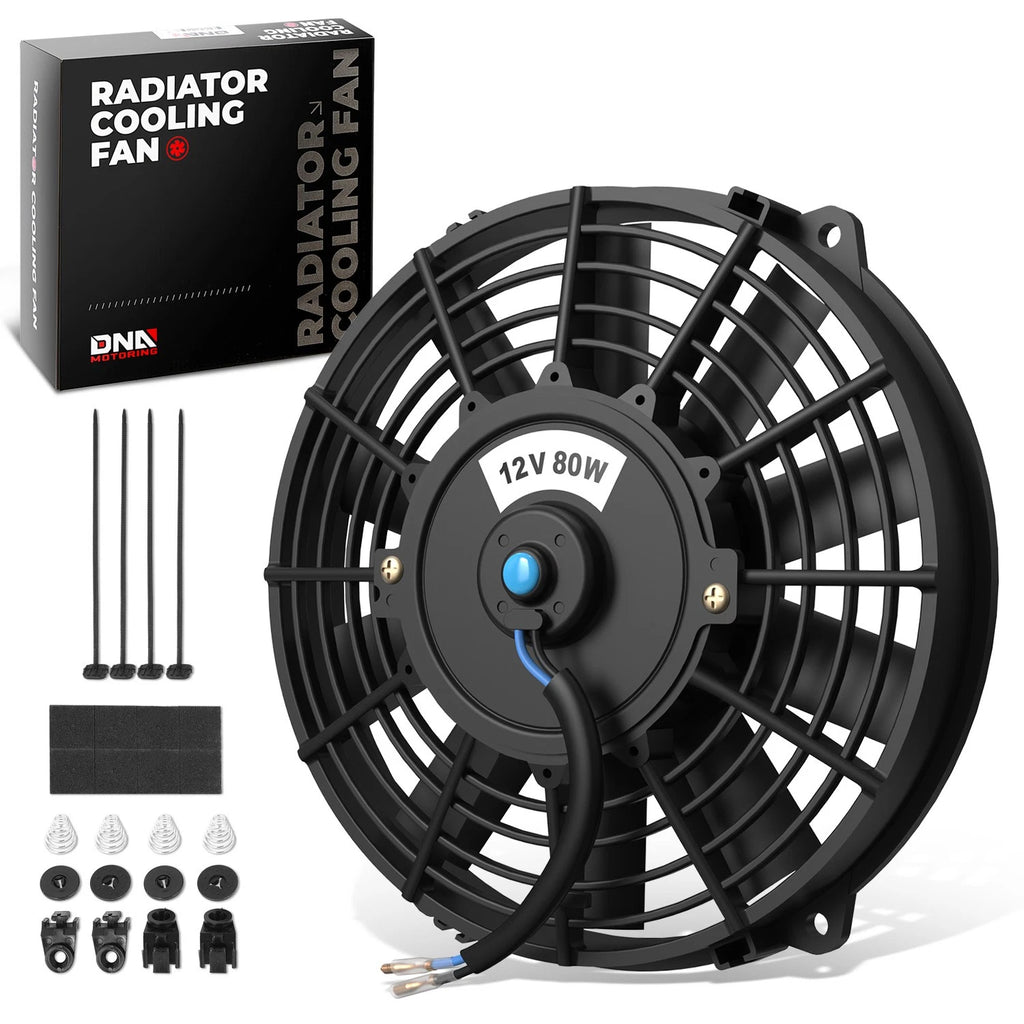 7" Black Slim Electric Reversible Radiator Cool Fan for Universal Fit