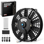 7" Black Slim Electric Reversible Radiator Cool Fan for Universal Fit
