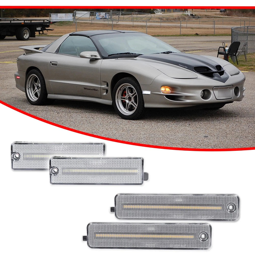 Set of 4 Clear LED Side Marker Lights for Pontiac Firebird (1998–2002)