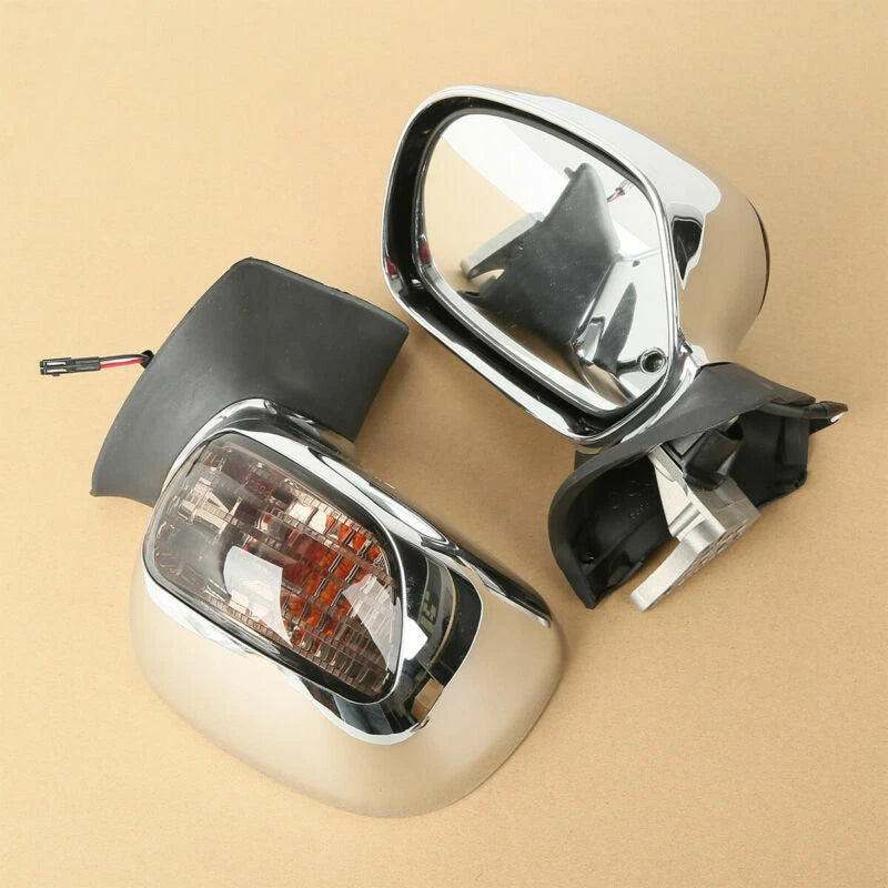 Rearview Mirrors with Smoke Lens Turn Signals for Honda Goldwing GL1800 (2001–2017)