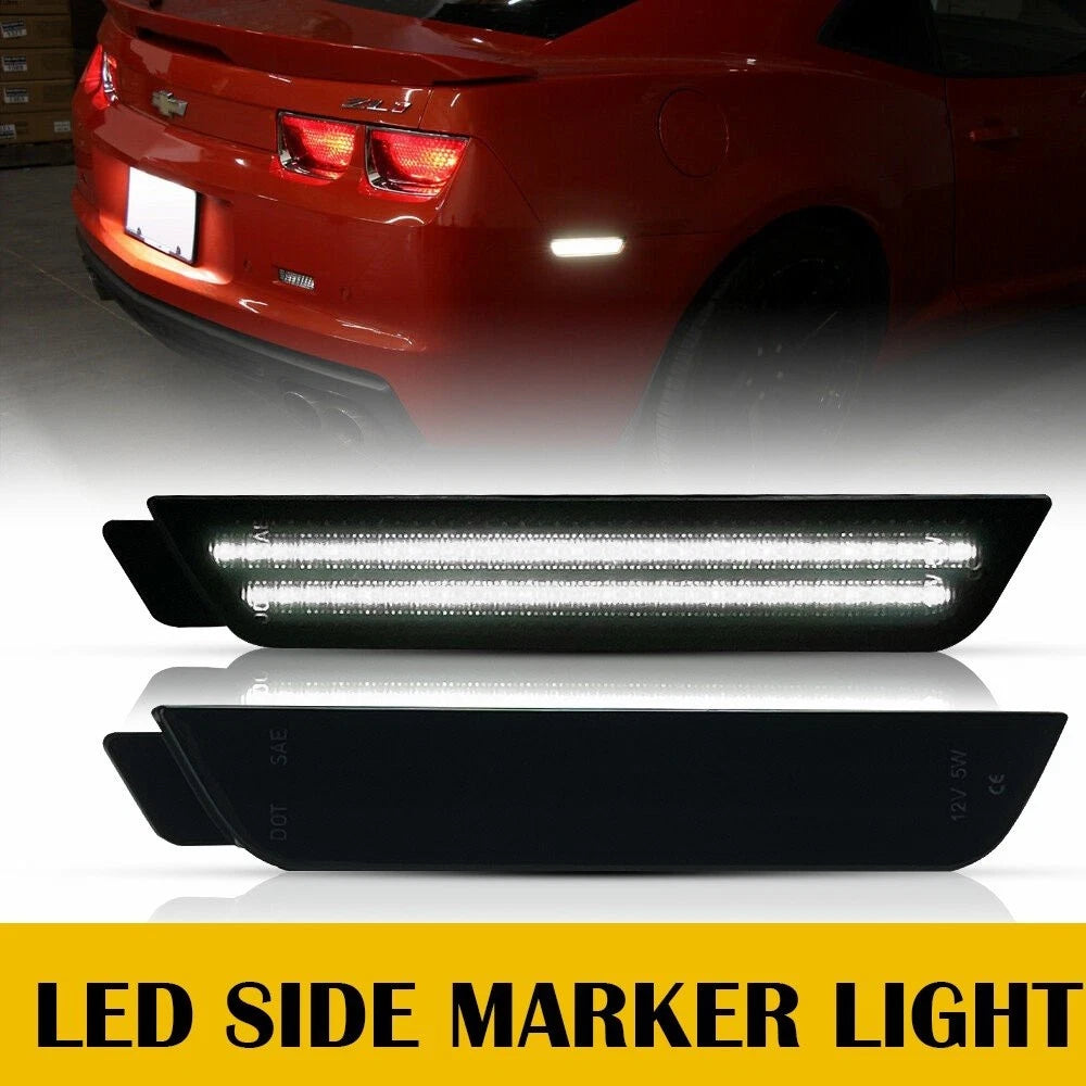 2 LED Smoked Rear Bumper Side Marker Lights for Chevy Camaro (2010–2015)