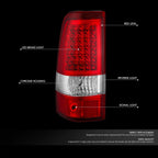 Set of 2 Full LED Tail Brake Light Lamps for Silverado Sierra 1500 2500 (2003–2007)