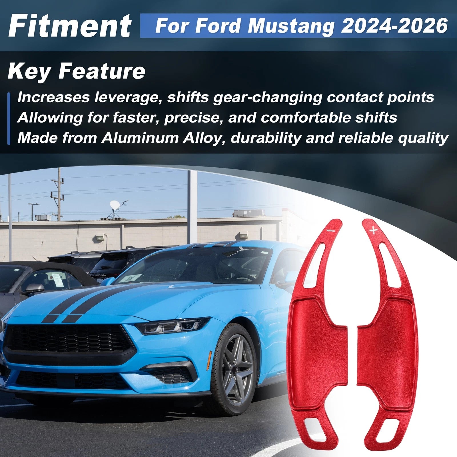 2X Steering Wheel Shift Paddle Extension for Ford Mustang (2024–2026)
