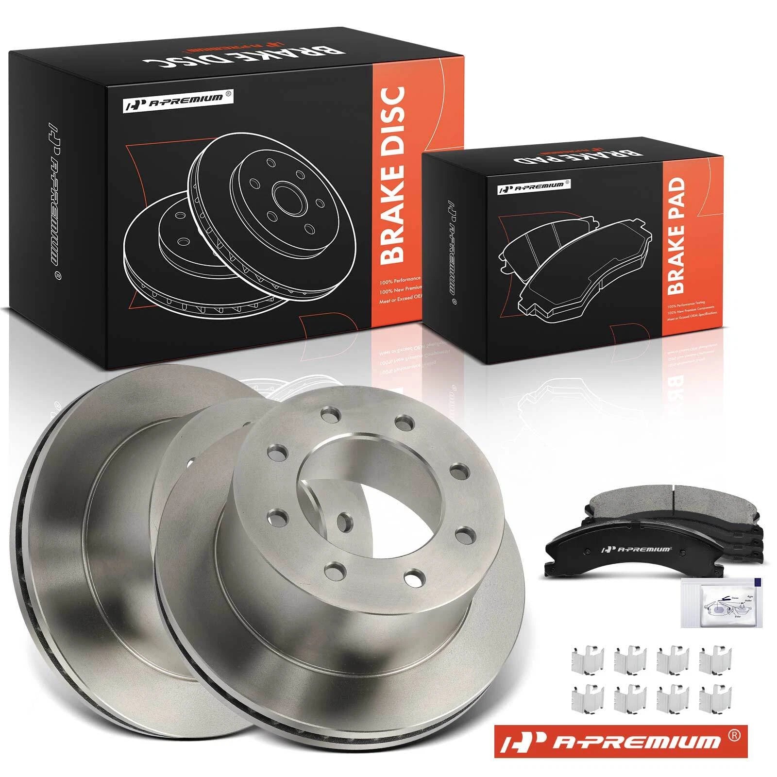 Rear Disc Brake Rotors & Ceramic Pads for Chevy Silverado 3500 HD (2011–2019)