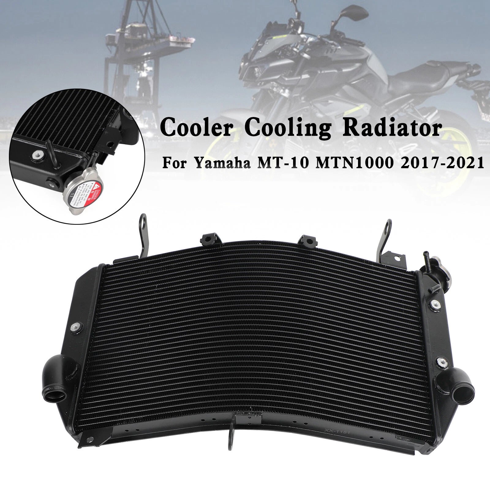 Radiator Cooling Cooler for Yamaha FZ10 MT-10 MTN1000 (2016–2021) Black