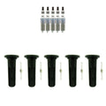 NGK 5 Iridium IX Spark Plugs & Coil Boots Kit for Canyon Colorado H3 H3T (2004–2012)