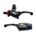 Pair of ASV F4 Shorty Black Front Brake Pro Clutch Perch Levers for KFX450R (2008–2018)
