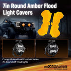 Protective Amber Cover for maXpeedingrods 7" Round LED Light (2010–2023)
