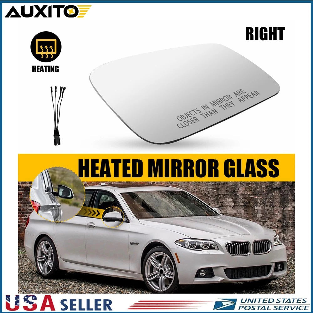 Mirror Glass for BMW 528 535 550 (2010–2016) | Passenger Right Side | 4 Pin