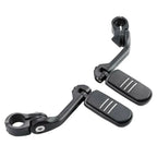 1 1/4" Long Angled Matte Black Highway Engine Guard Footpegs for Motorcycle