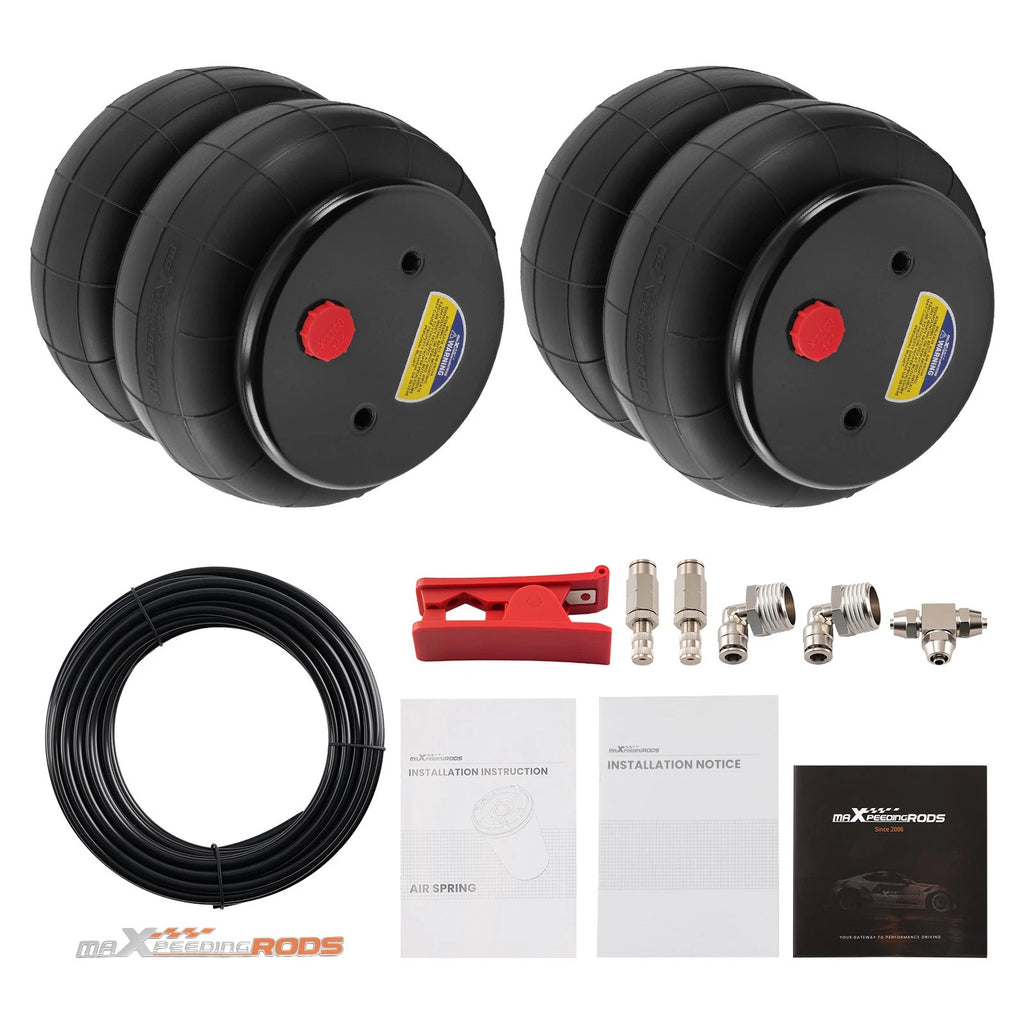 2X Air Springs 2600lbs + Air Fitting Line for GMC Silverado 1500 (2007–2023)