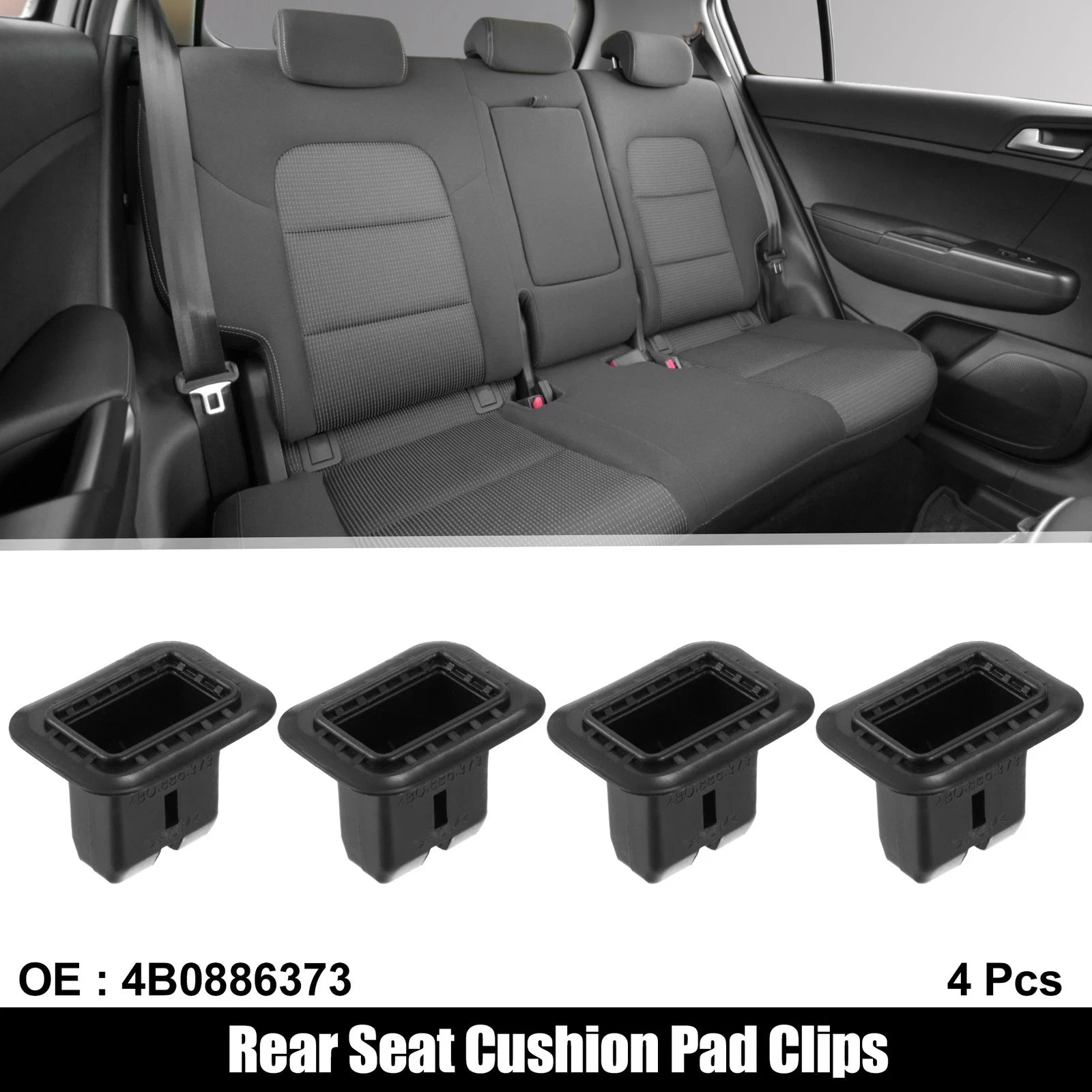 Set of 4 Rear Seat Cushion Pad Clips for Audi A4 (2002–2008)