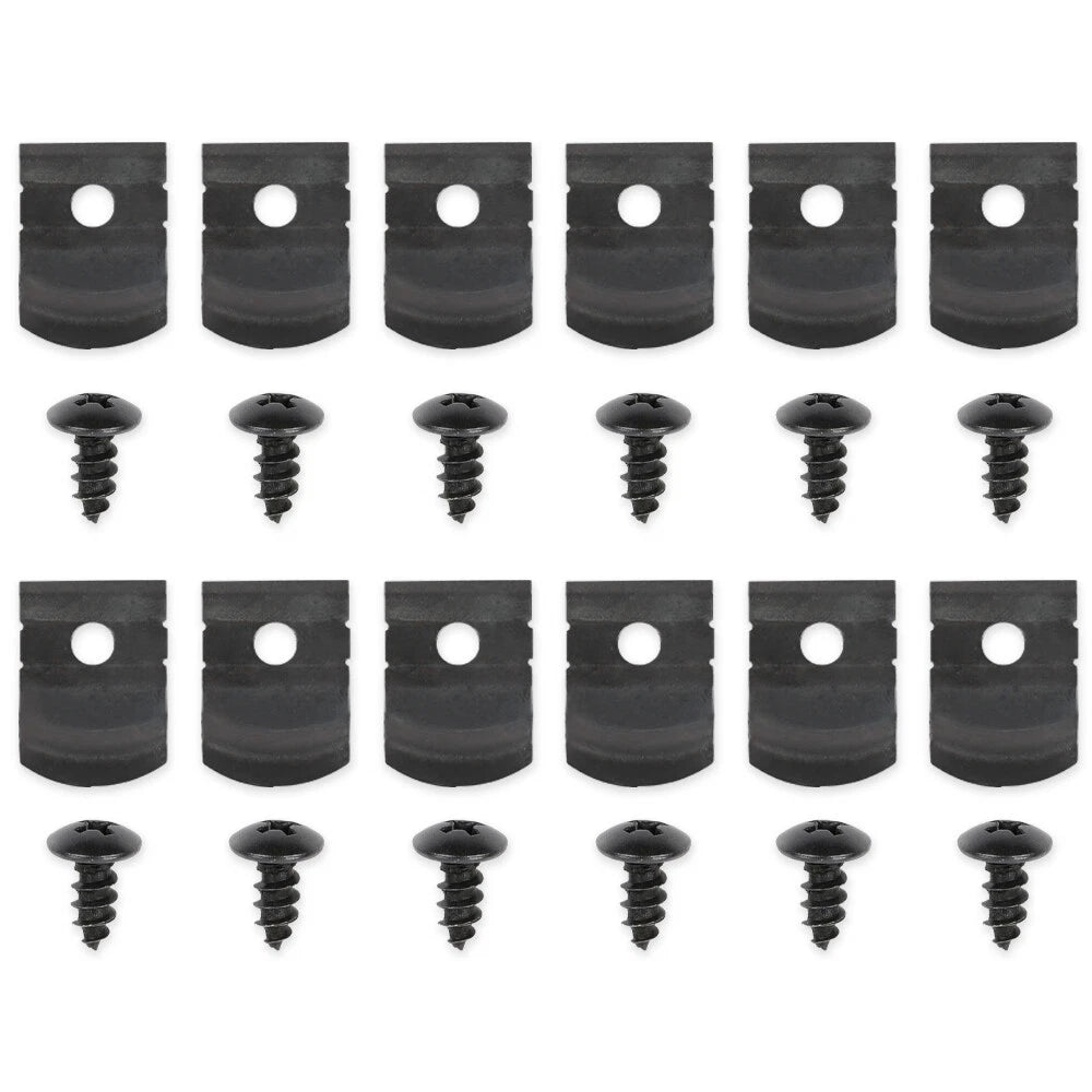 Set of 12 Rocker Molding Clips & Screws for GM Nova Impala (1962–1972)