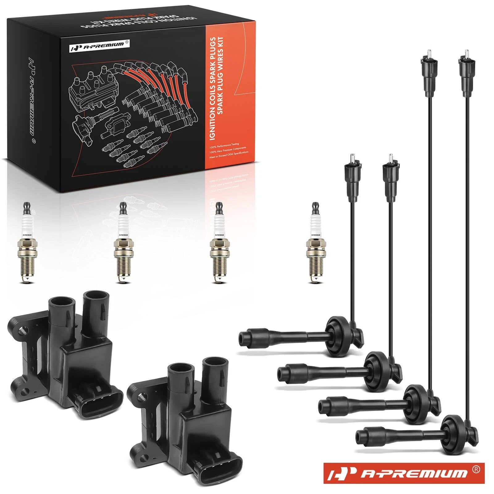 2X Ignition Coils & 4X Iridium Spark Plugs for Chevy Prizm (1998–2002)