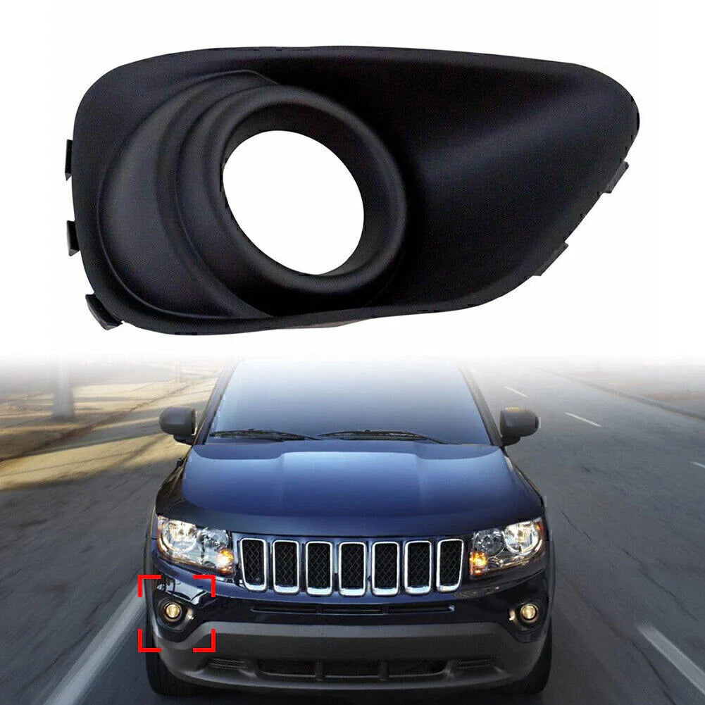 Black Right Side Fog Light Bezels for Jeep Compass (2011-2017)