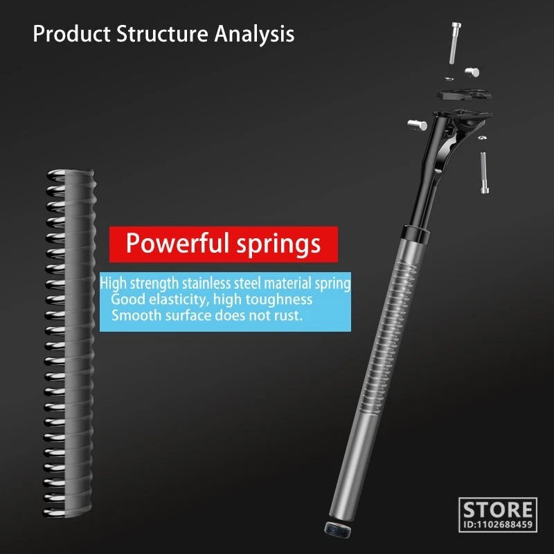 Suspension Seat Post for Bicycle (Ultralight Aluminum Alloy)