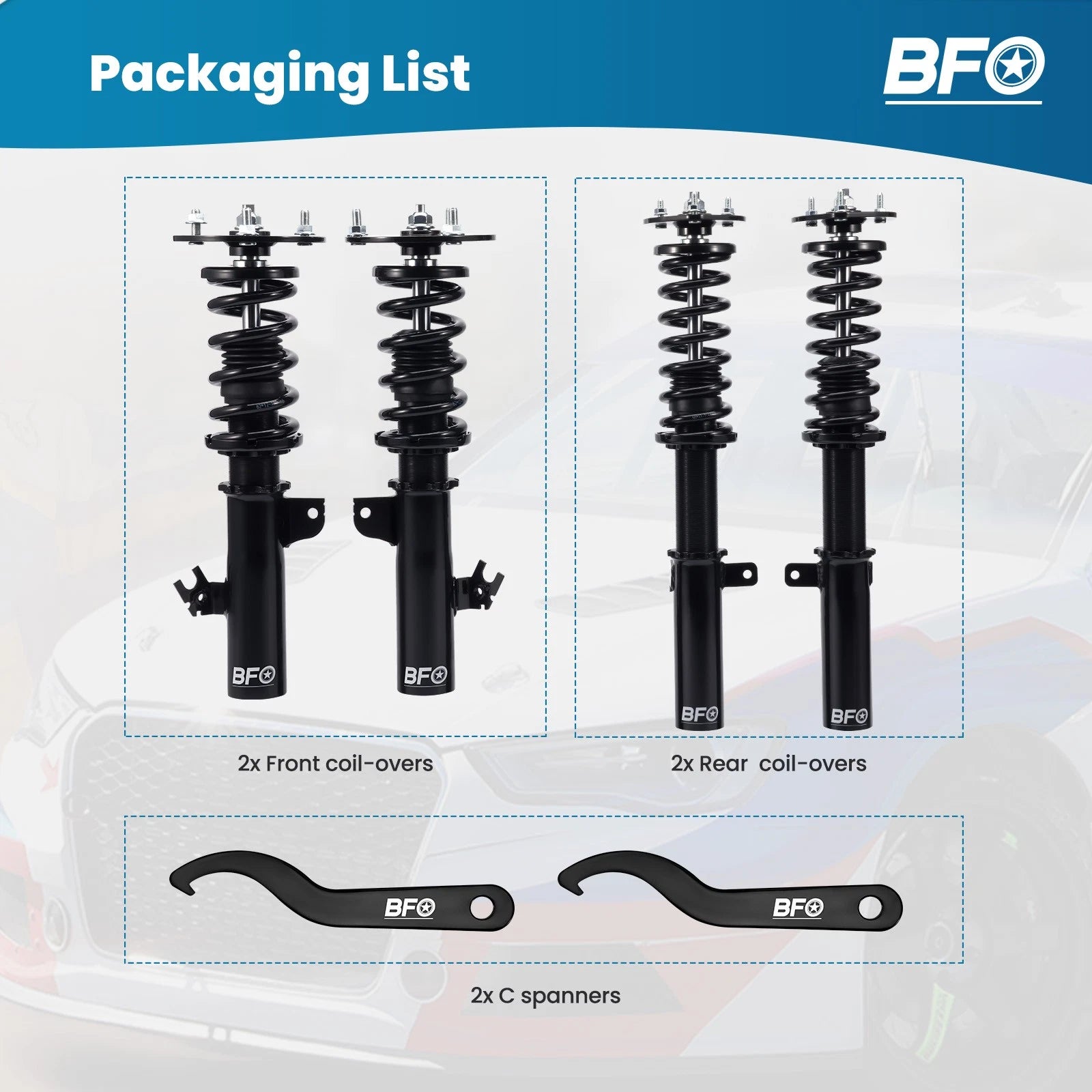 BFO Street Coilovers for Lexus ES300 (1997–2001) Lowering Kit