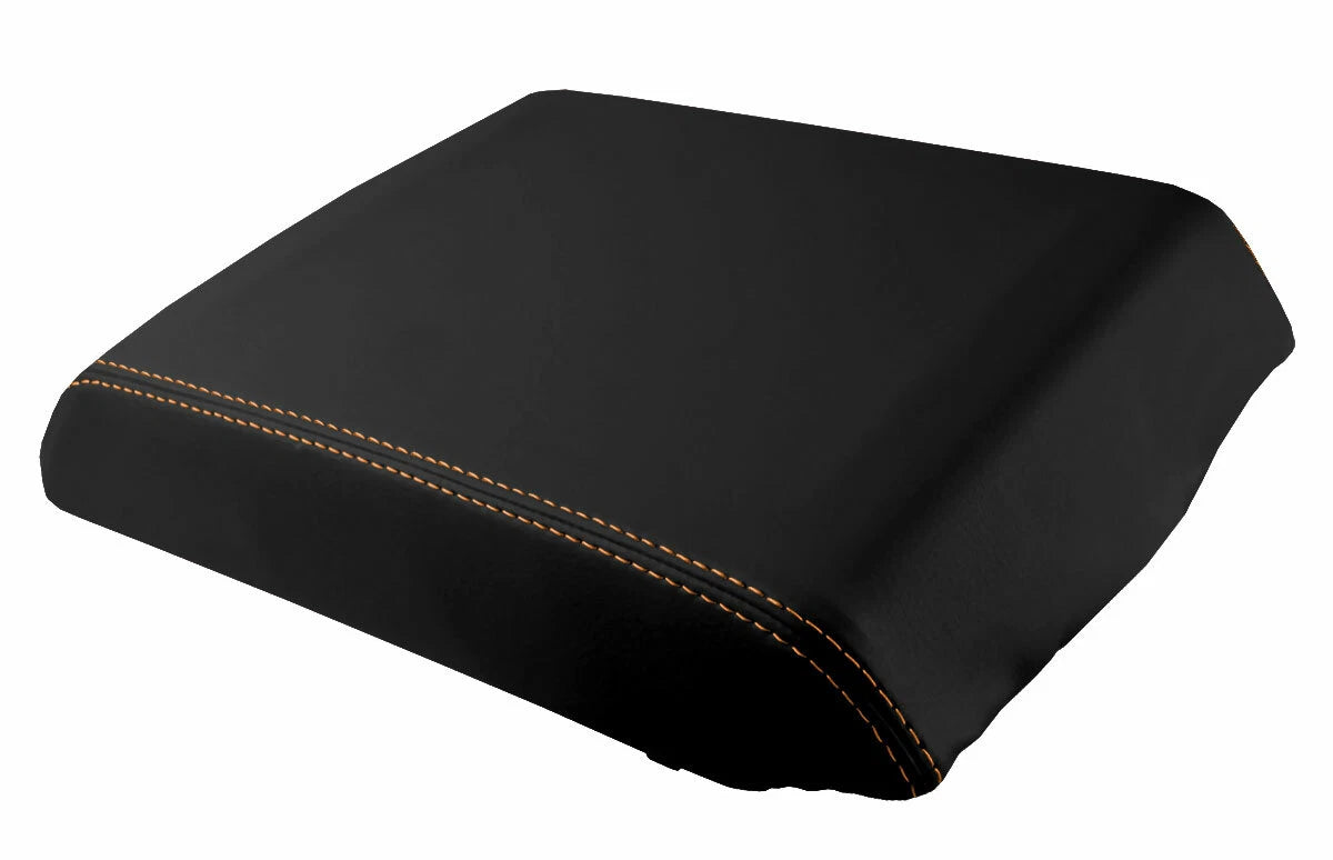 Leather Console Lid Armrest Cover for Hummer H2 (2005–2007) Orange Stitch