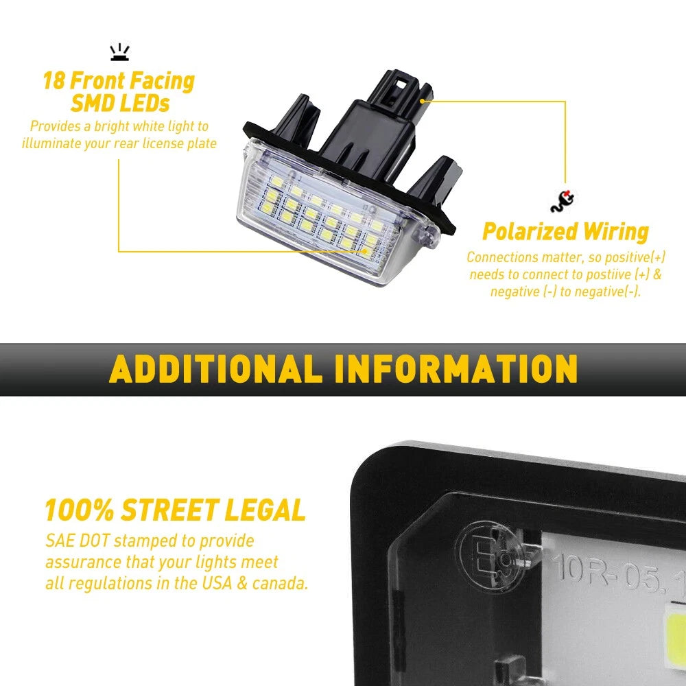 LED License Plate Light for Toyota Yaris (2012–2018)