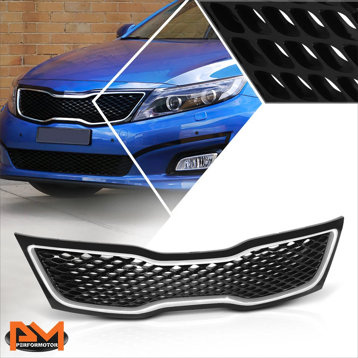Chrome Frame Diamond Mesh Grille Insert for Kia Optima (2014–2015)